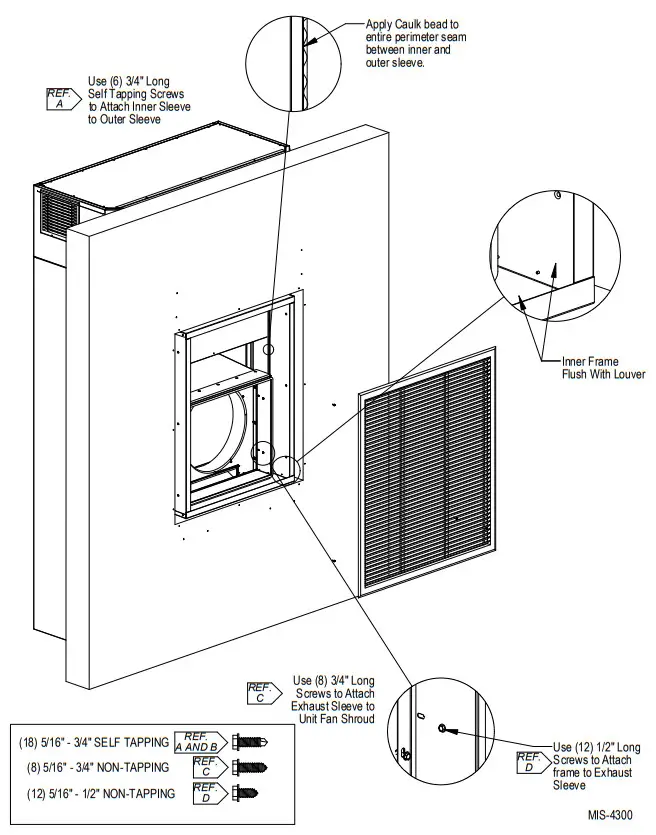 Bard IWSR-A23 I-TEC Wall Sleeve for Recessed Wall Louvers - figure 9