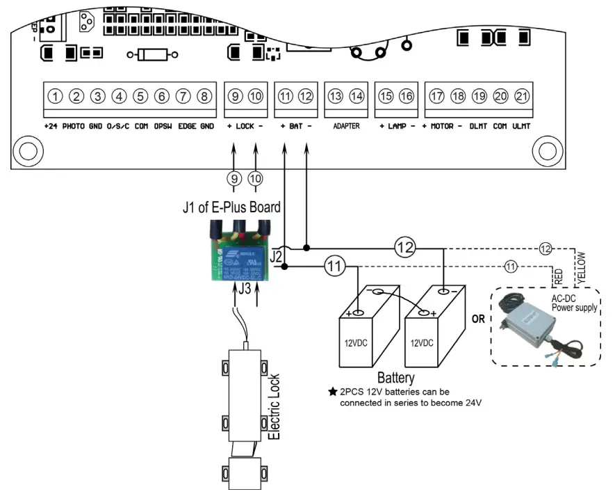 TOPENS ET24 Automatic Electric Gate Lock-- Diagram