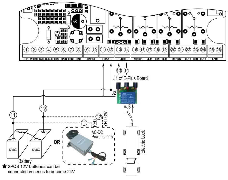 TOPENS ET24 Automatic Electric Gate Lock-- Diagram1