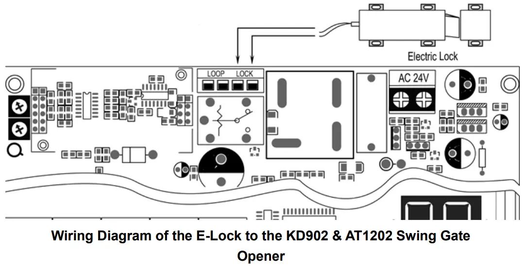 TOPENS ET24 Automatic Electric Gate Lock-- Wire Connection