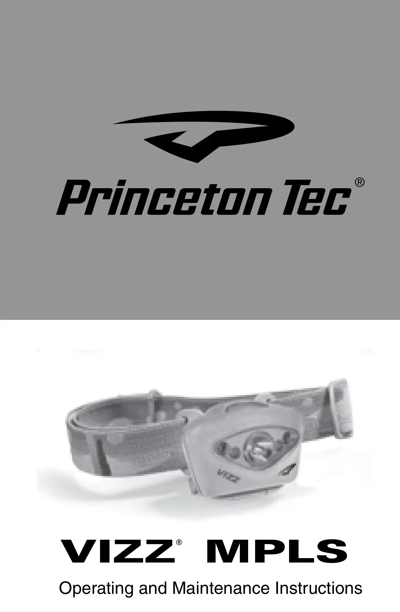 Princeton Tec VIZZ-MPLS-MC Vizz Tactical MPLS LED Headlamp Instruction Manual