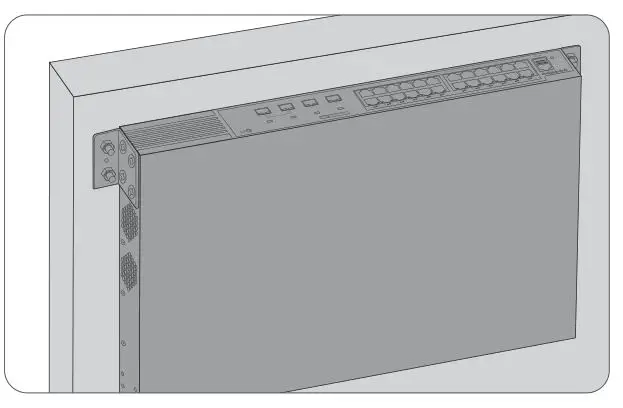 FS Managed L2+ Gigabit PoE+ Switches - Secure the mounting brackets to the two sides of the switch with the supplied M4 screws 2