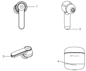 HiFuture 3TSOBBB6IJT1 Flybuds TWS Earbuds - Device Overview
