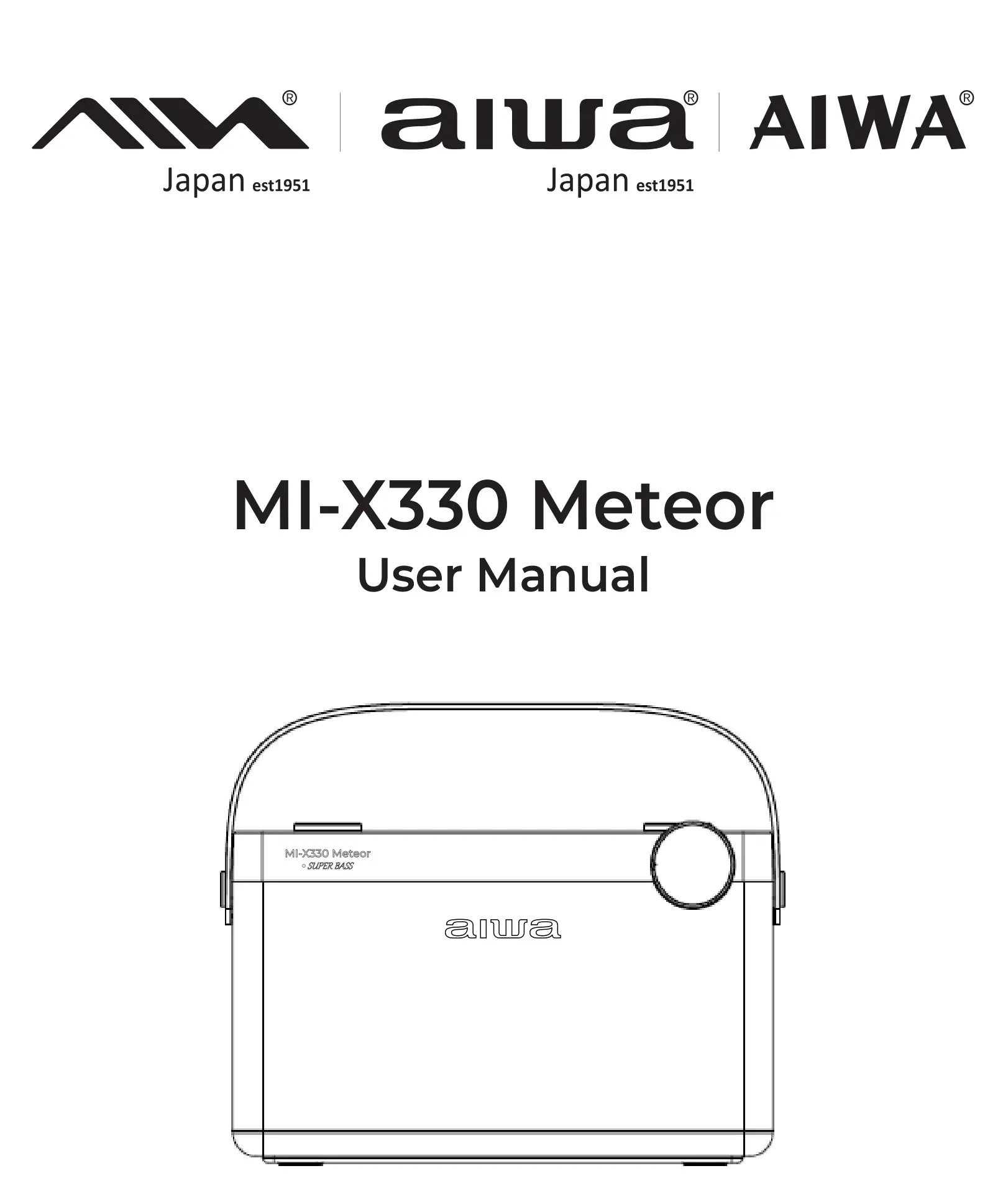 aiwa MI-X330 Meteor Portable Speaker User Manual