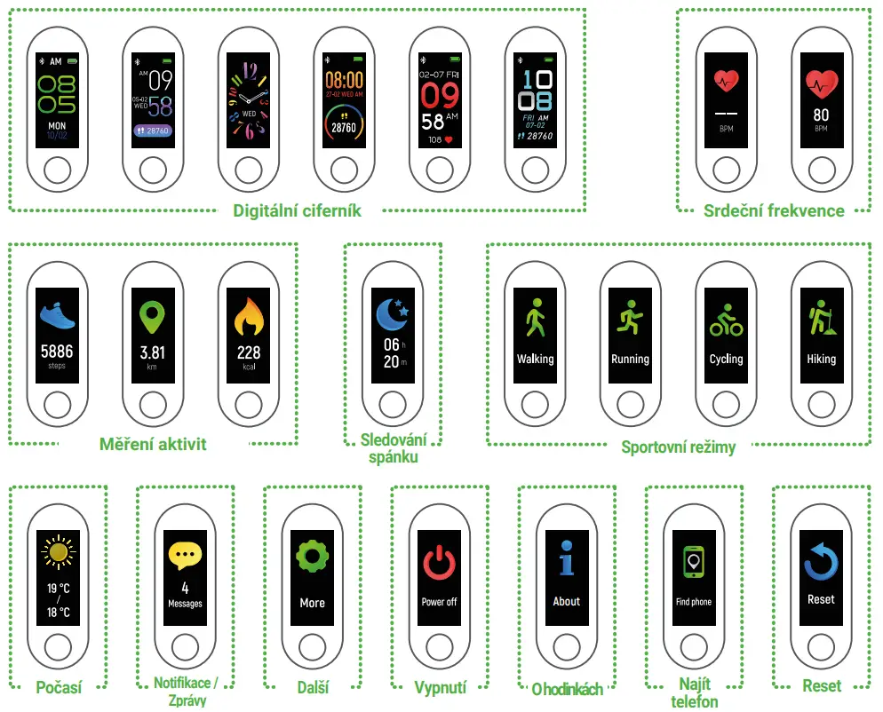 FOREVER SB50 Fitband Fitness Tracker Smartband - FUNCTIONS