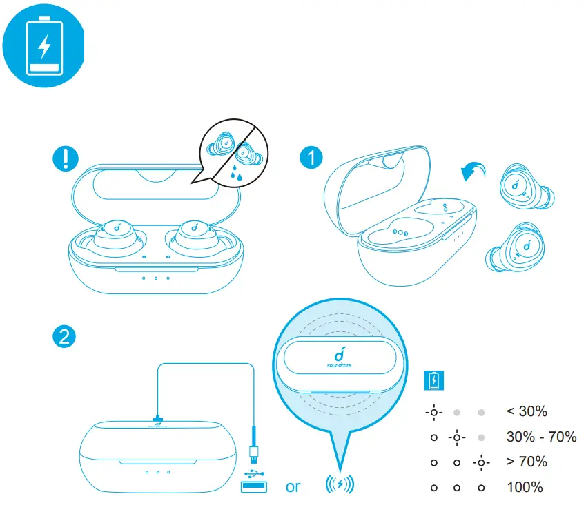 soundcore A3926R Bluetooth Wireless Earbuds - CHARGING