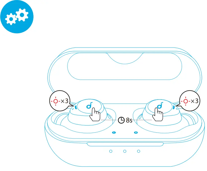 soundcore A3926R Bluetooth Wireless Earbuds - RESET