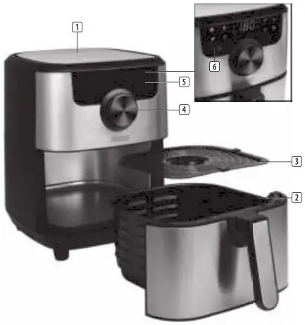 PRINCESS Digital Aerofryer Deluxe - PARTS DESCRIPTION