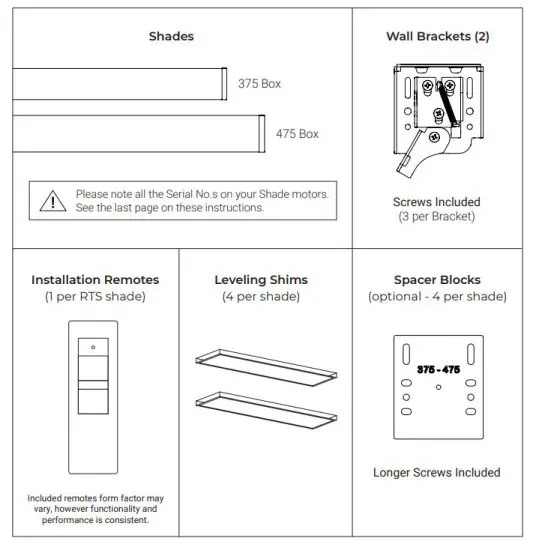 Screen Innovations Nano Box 110v AC RTS Shade - PARTS LIST
