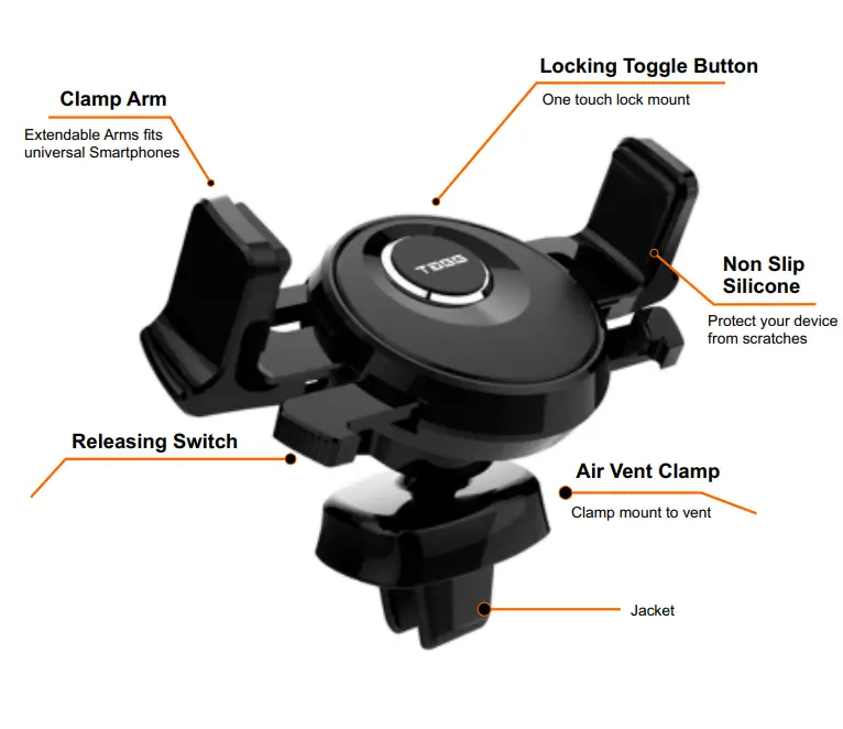 TaGG Touch-Frame Mini Air Vent Car Mobile Holder-Fig1