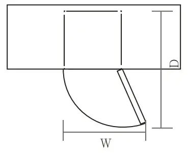 inventor DP1590S Double Door Refrigerator - door space requriements