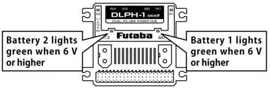 Futaba DLPH 1 Dual RX Link Power Hub - battery led