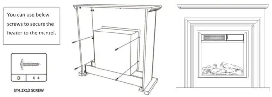 COSTWAY EP24790 Electric Fireplace - ASSEMBLY