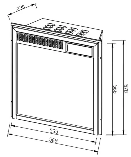 COSTWAY EP24790 Electric Fireplace - DIMENSIONS