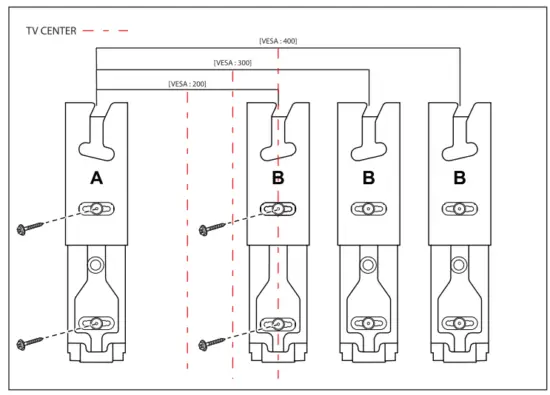 LG WB21LMB Wall Mount Bracket - size for the mode