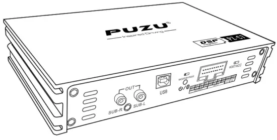 PUZU PZ-C7 4ch Amplifier 6ch DSP Car Digital Signal Processor -