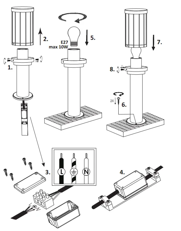 POLUX E27 Outside Wall Light Fiord-1