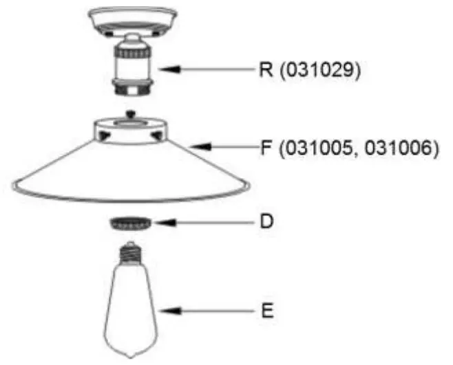 Lucci decor 031005 Manor 200mm Conical Shade - METAL SHADE 1