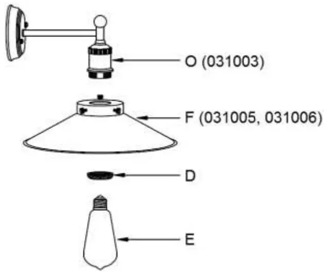 Lucci decor 031005 Manor 200mm Conical Shade - METAL SHADE