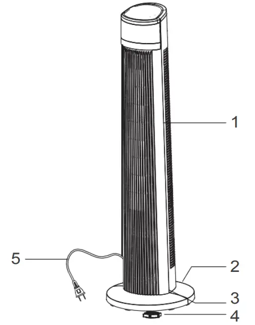 PELONIS PFT40A4AGB Electric Oscillating Stand Up Tower Fan - Parts