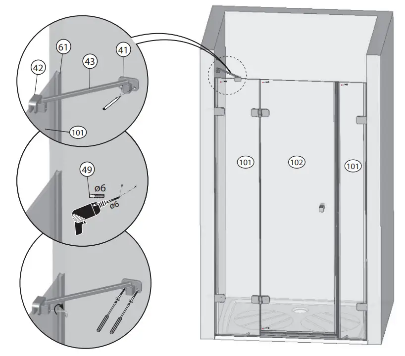 RAVAK BSD3 RILLIANT Shower Door - Figure 13