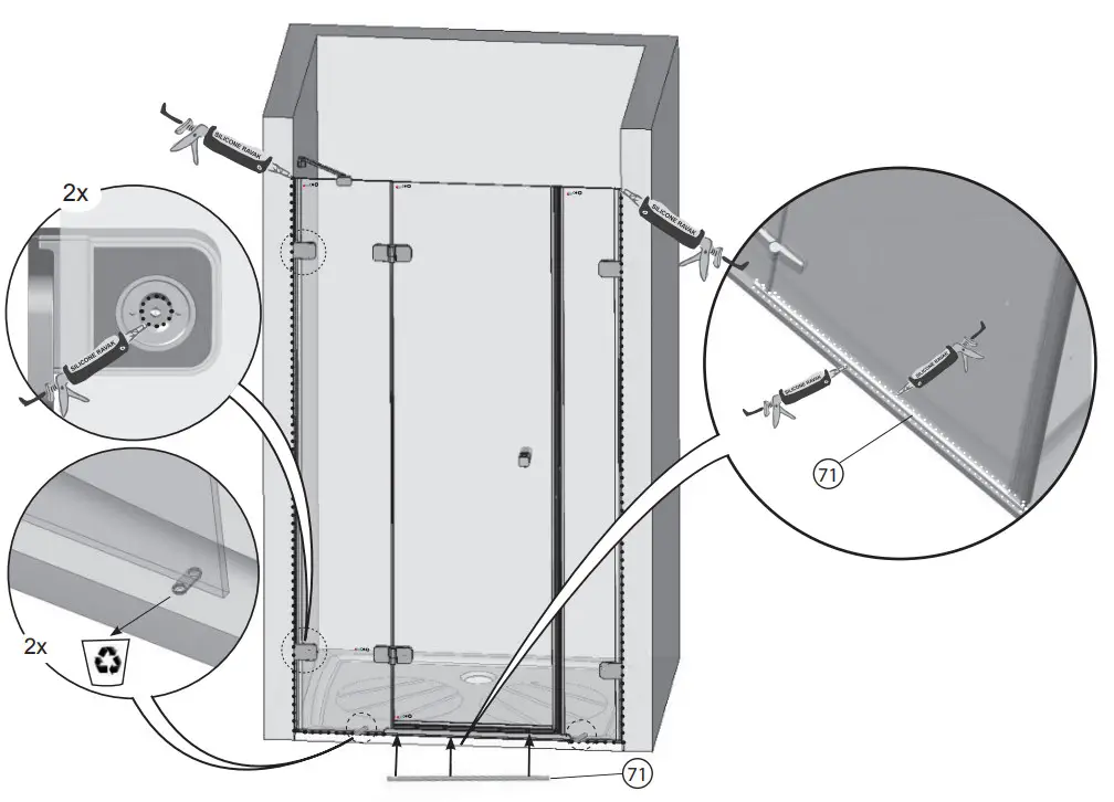 RAVAK BSD3 RILLIANT Shower Door - Figure 14