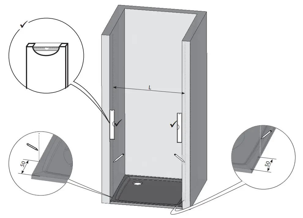 RAVAK BSD3 RILLIANT Shower Door - Figure 4