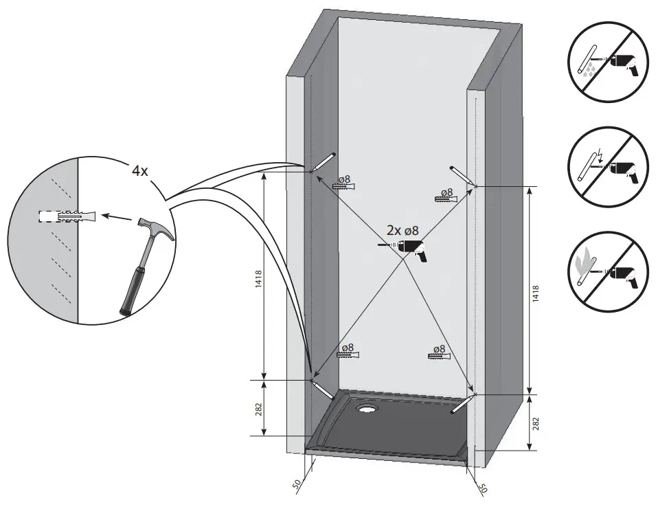 RAVAK BSD3 RILLIANT Shower Door - Figure 5