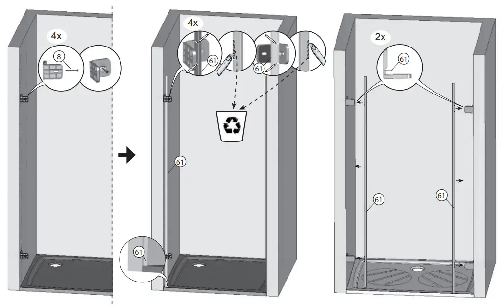 RAVAK BSD3 RILLIANT Shower Door - Figure 6