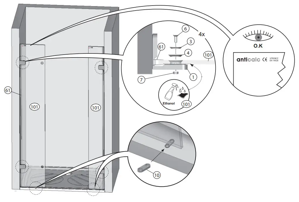 RAVAK BSD3 RILLIANT Shower Door - Figure 7