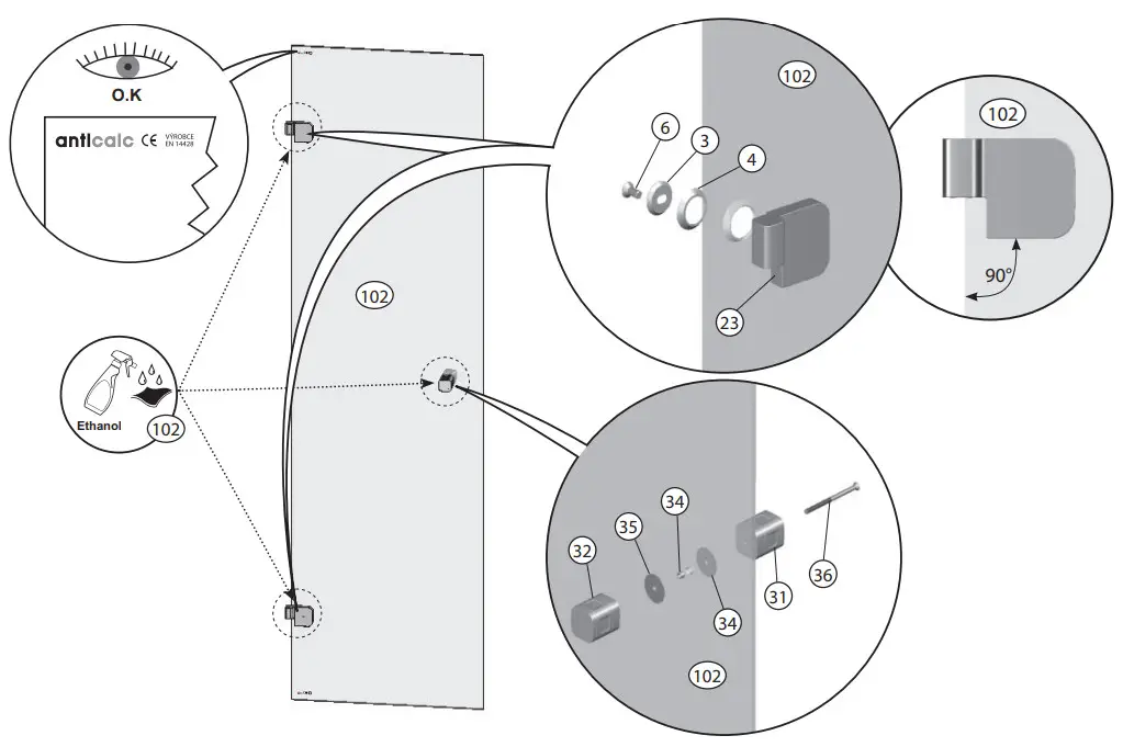 RAVAK BSD3 RILLIANT Shower Door - Figure 9