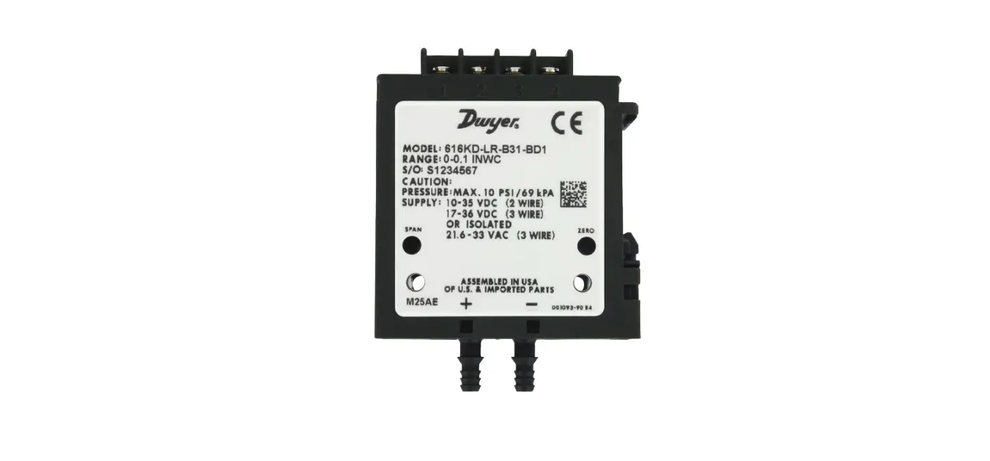 Dwyer 616kd-lr Differential Pressure Transmitter For Low Ranges User Manual