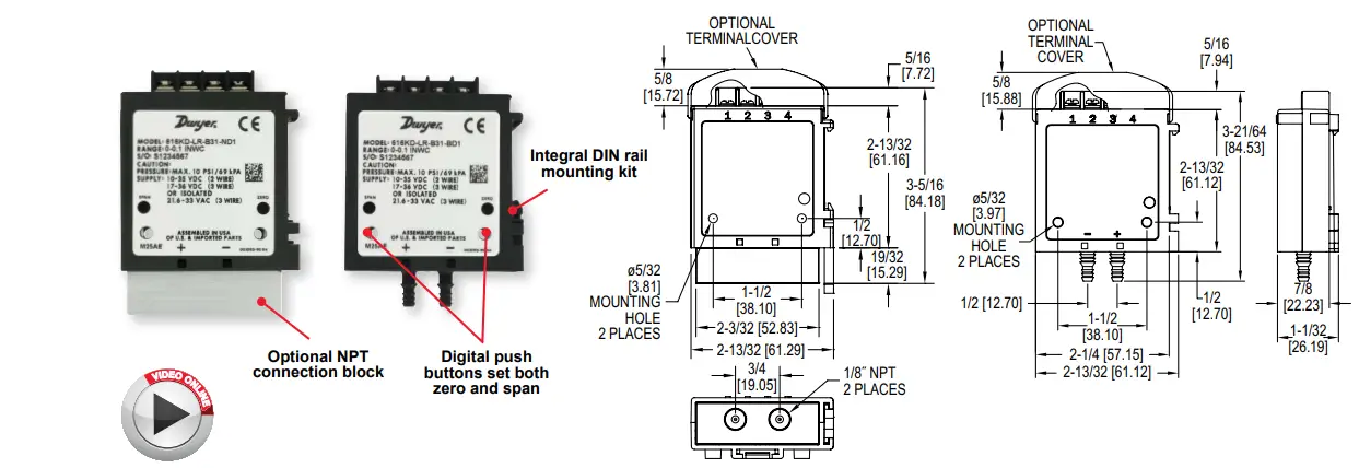 Dwyer-616KD-LR-Differential-Pressure-Transmitter-for-Low-Ranges-User-Manual-FIG-1