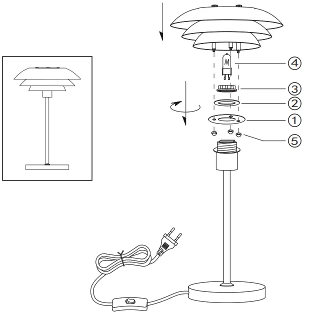 DYBERG LARSEN 7084 Table Lamp Opal Glass - 1