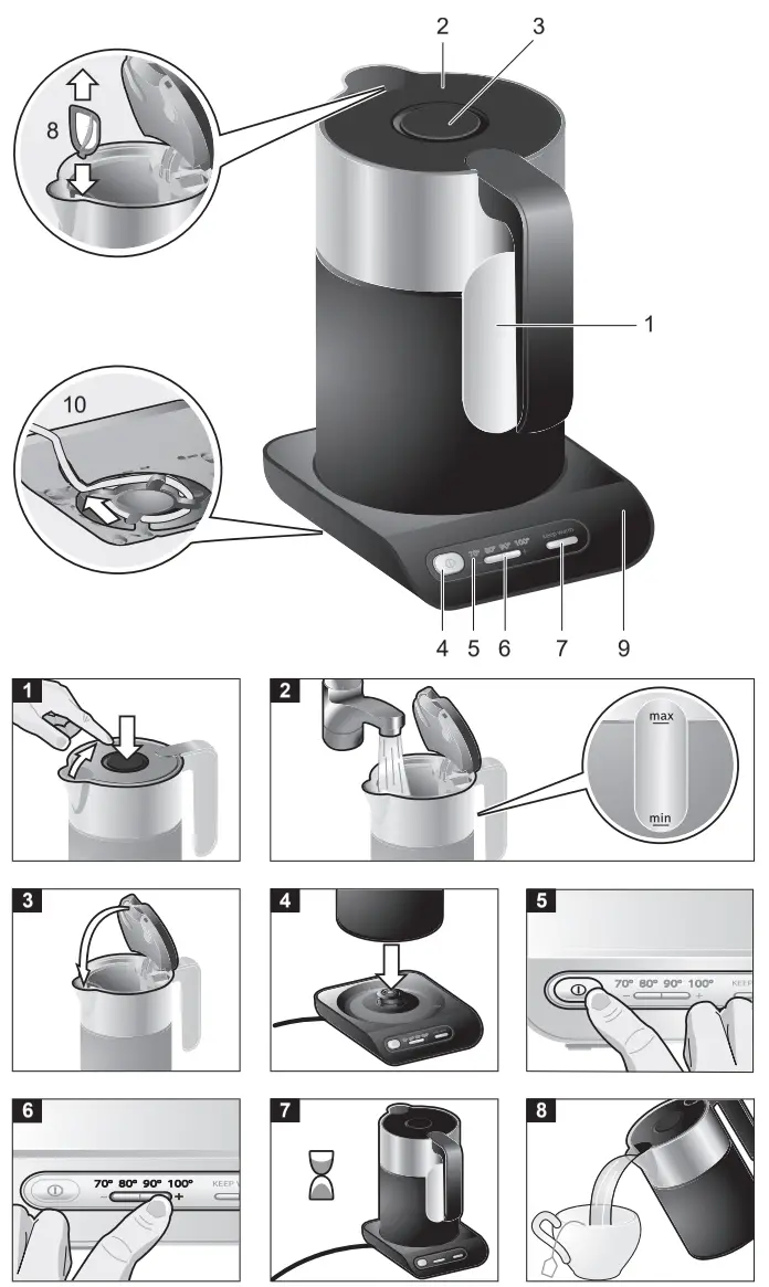 BOSCH TWK8612P Cordless Electric Kettle - fig