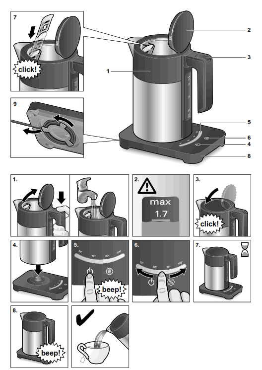 BOSCH TWK720.GB Cordless Electric Kettle - FIG