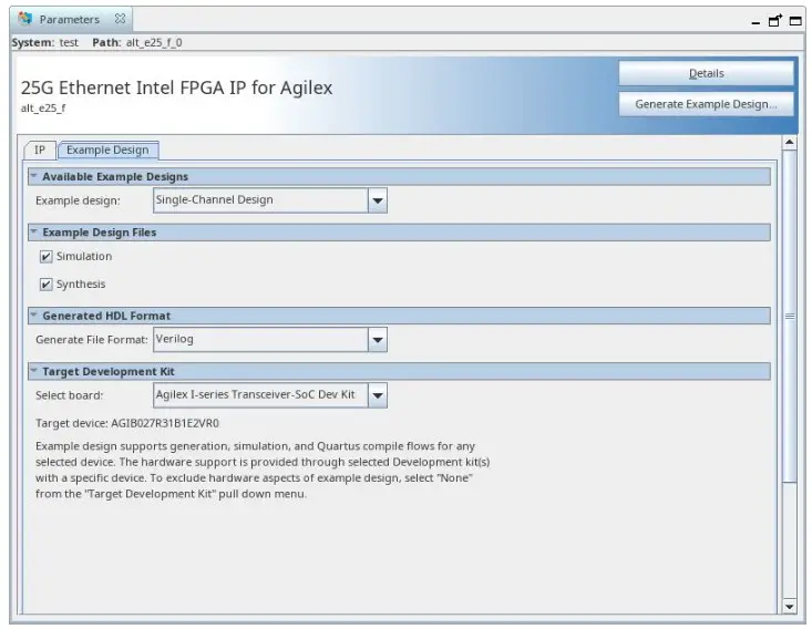intel F-Tile 25G Ethernet FPGA IP Design Example - 4