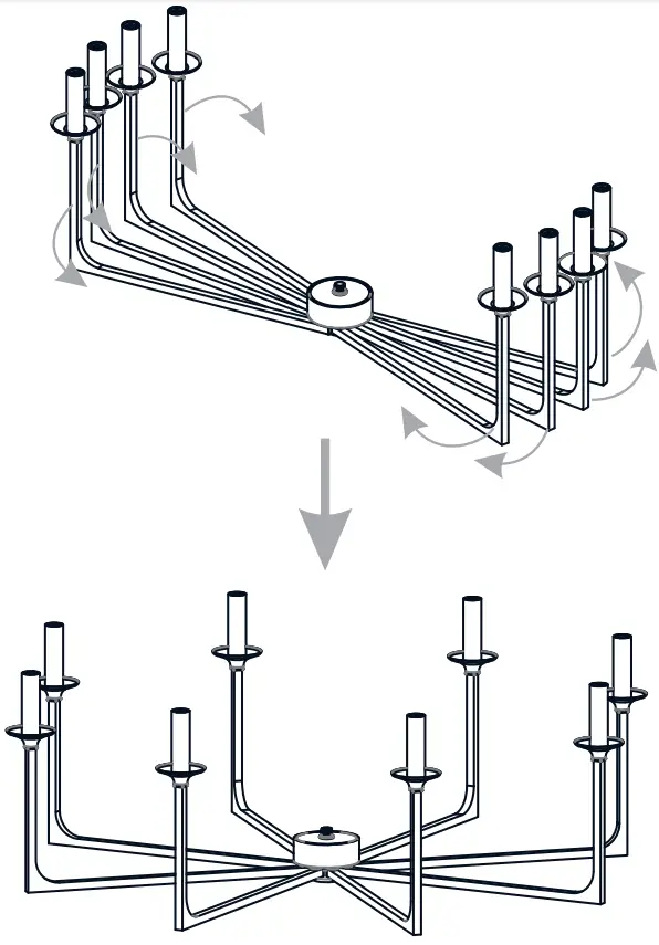 QUOIZEL PRC5032BN 8 Light 32 inch Brushed Nickel Chandelier Ceiling Light fig 2
