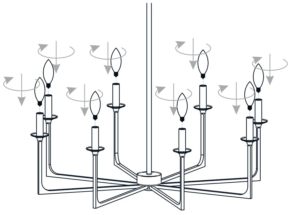 QUOIZEL PRC5032BN 8 Light 32 inch Brushed Nickel Chandelier Ceiling Light fig 4
