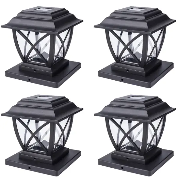 Harbor Breeze QPP54-K5C-BK-M4 4-Ct 5 Lumen Solar Post Cap Lights