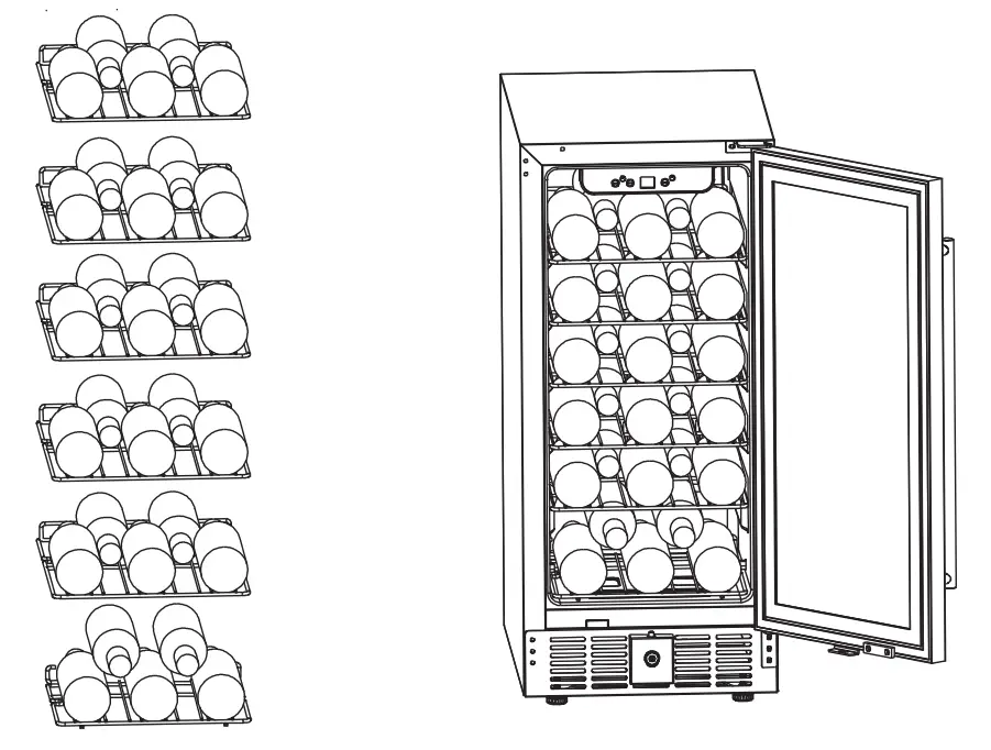 KoolMore KM BIR3C GD Undercounter 15 Inch Beverage Cooler - PARTS 1