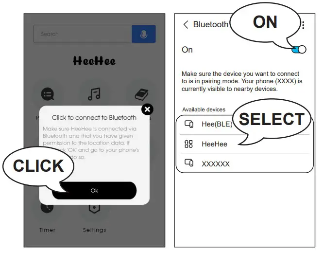 How to connect HeeHee to your smartphone