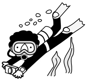 Scuba diving (with air tank)