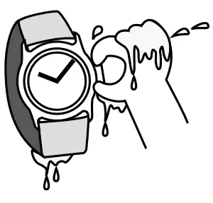 Operation of the crown with moisture visible