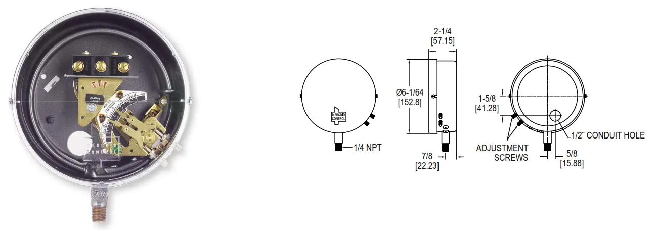Mercoid DA DS-7000 Bourdon Tube Pressure Switches