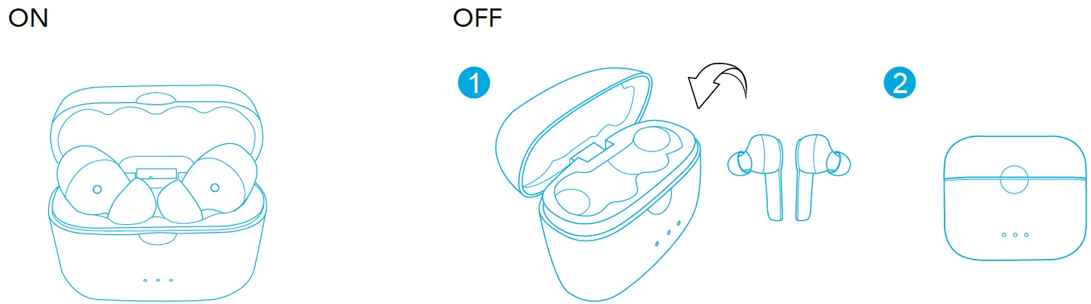 Soundcore AK-A3910011 Liberty Air charging Powering On Off