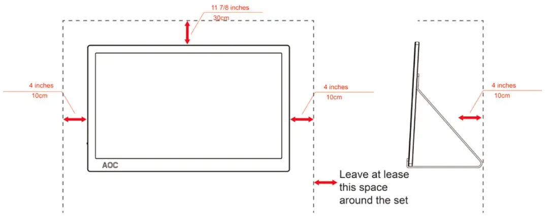 AOC I1601P 15.6 Inch LED Monitor -- Installed