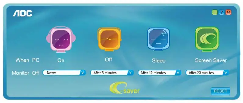 AOC I1601P 15.6 Inch LED Monitor -- “RESET”