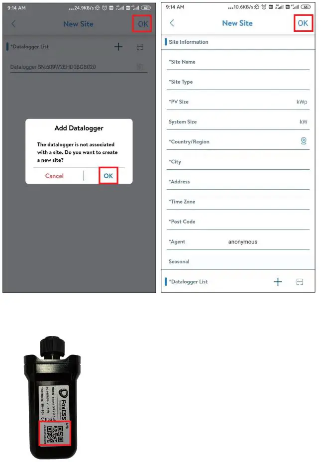 FOX-ESS GPRS GPRS0113 User Guide - After scanning code successfully