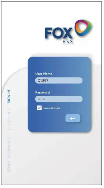 FOX-ESS GPRS GPRS0113 User Guide - Open the APP, login with your Installer